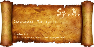 Szecsei Mariann névjegykártya